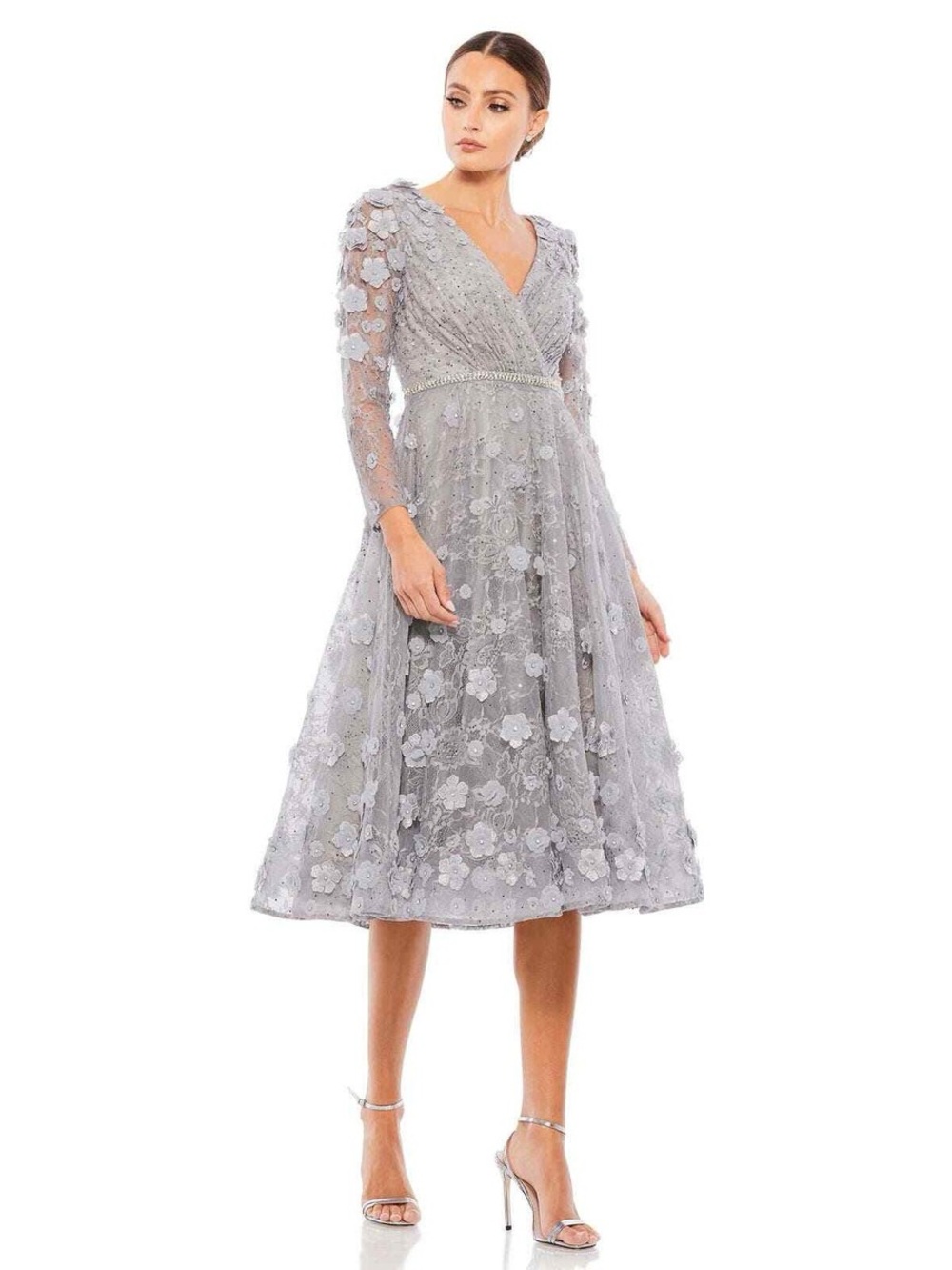 Mac Duggal Elegant Floral Embroidered Dress - Picture 6 of 8